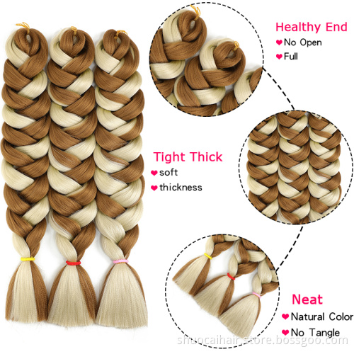 SC Kanekalons Jumbo Braid Hair Ultra Box Braid Hair Extension Synthetic Crochet Braiding Wick Hair X Pression 165g 82 Inches